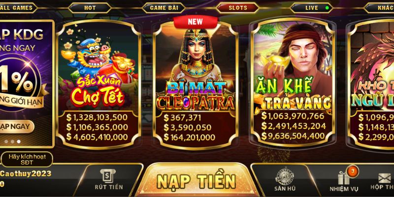 Người chơi sẽ có cơ hội trúng lớn khi tham gia chơi slot game tại Nhatvip
