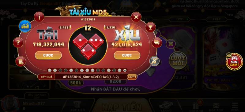 Tài xỉu mini game có luật chơi đơn giản